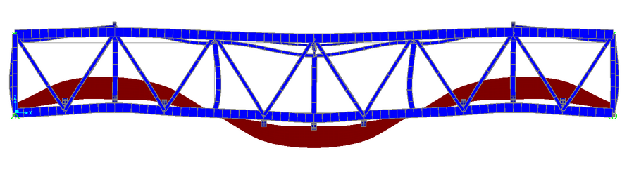 Bild: Dritte Biegeeigenform einer Brücke